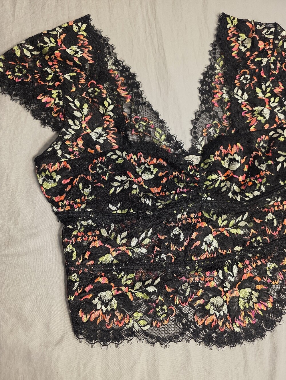 Free People Garden Party Lace Crop Tee - Picture 3 of 4